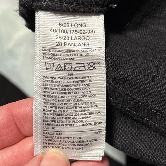 Gap Women's Black Denim Jeans size 6 Tall Long flare jeans 70s Flare Bellbottoms - Picture 8 of 8